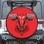 Geometric Bull Skull Print Tire Cover