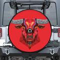 Geometric Bull Skull Print Tire Cover With Camera Hole