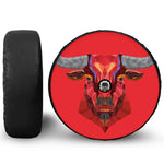Geometric Bull Skull Print Tire Cover With Camera Hole