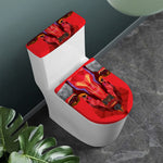 Geometric Bull Skull Print Toilet Lid And Tank Cover Set