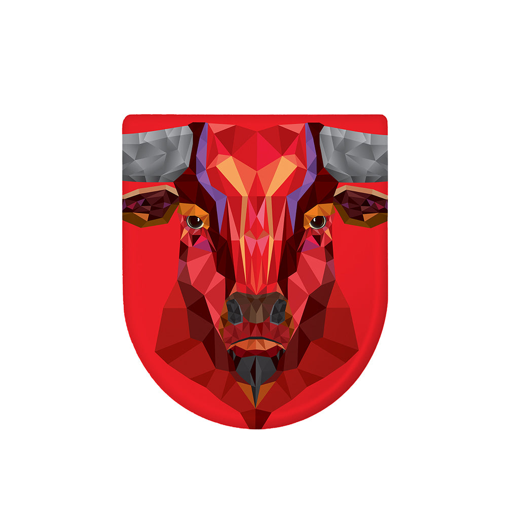 Geometric Bull Skull Print Toilet Lid Cover