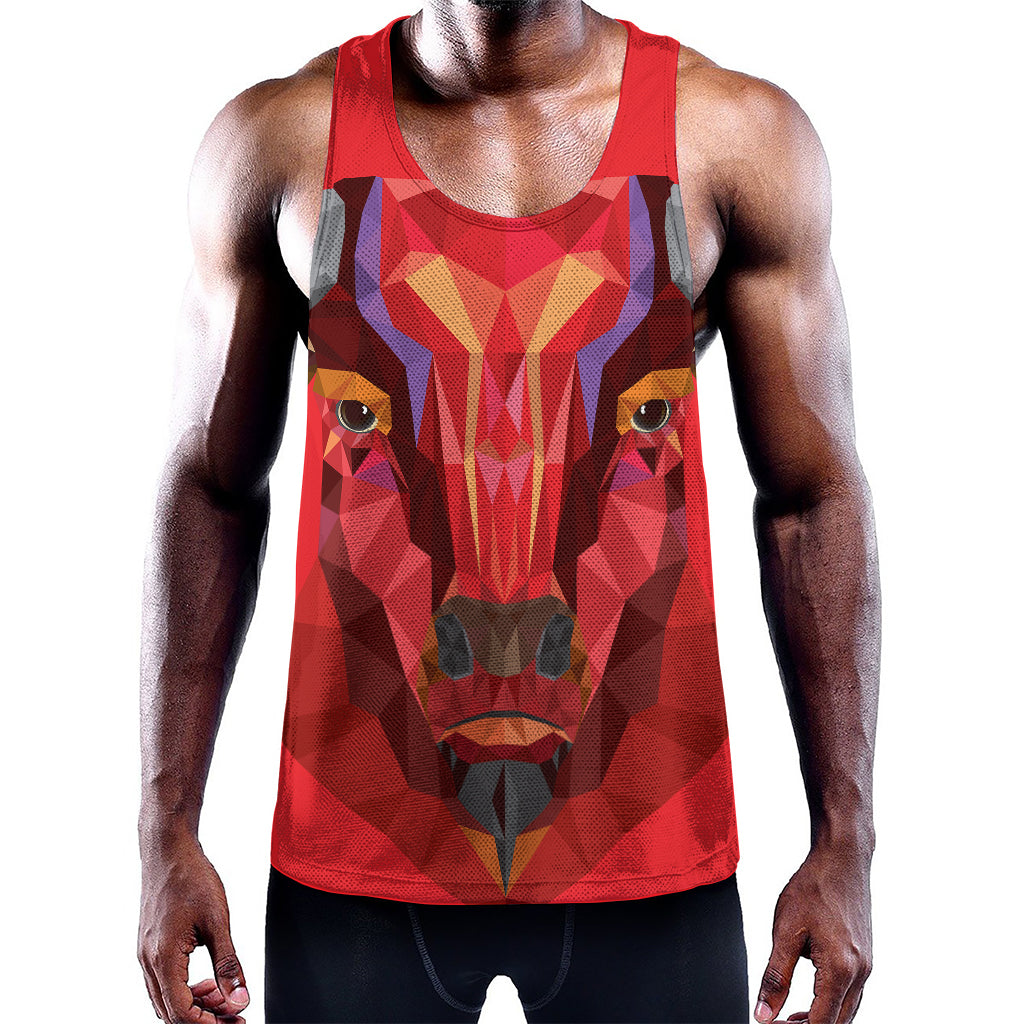 Geometric Bull Skull Print Training Tank Top
