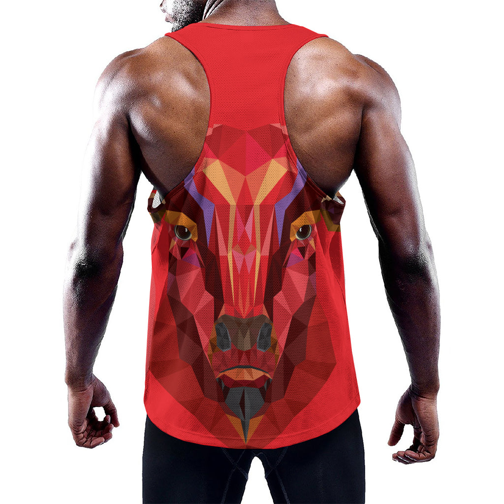Geometric Bull Skull Print Training Tank Top