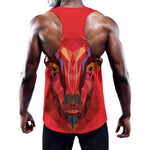 Geometric Bull Skull Print Training Tank Top