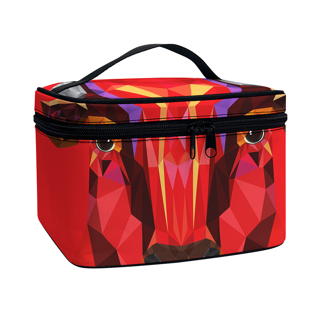 Geometric Bull Skull Print Travel Makeup Bag