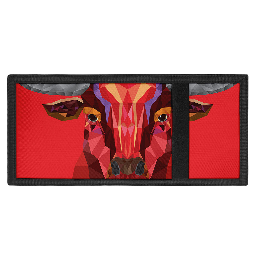 Geometric Bull Skull Print Trifold Wallet