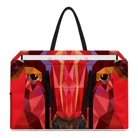 Geometric Bull Skull Print Utility Tote Bag