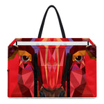Geometric Bull Skull Print Utility Tote Bag