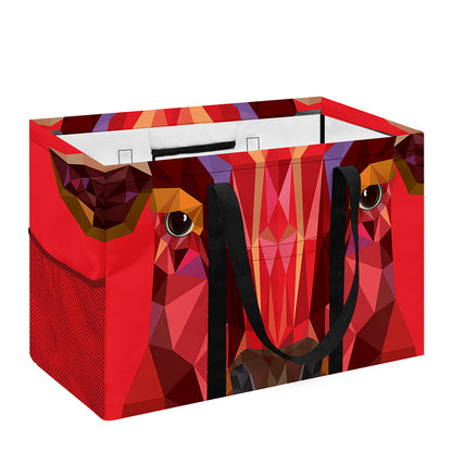 Geometric Bull Skull Print Utility Tote Bag