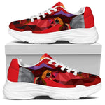 Geometric Bull Skull Print White Chunky Shoes