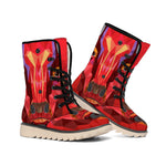 Geometric Bull Skull Print Winter Boots