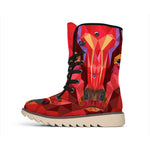Geometric Bull Skull Print Winter Boots