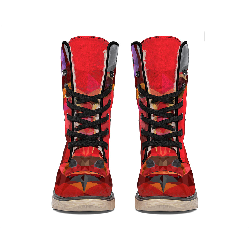 Geometric Bull Skull Print Winter Boots