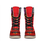 Geometric Bull Skull Print Winter Boots