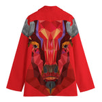 Geometric Bull Skull Print Women's Blazer