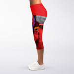 Geometric Bull Skull Print Women's Capri Leggings