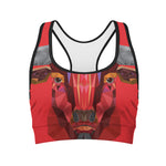 Geometric Bull Skull Print Women's Sports Bra