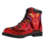 Geometric Bull Skull Print Work Boots