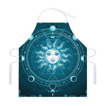 Geometric Celestial Sun And Moon Print Adjustable Apron