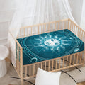 Geometric Celestial Sun And Moon Print Baby Crib Sheet