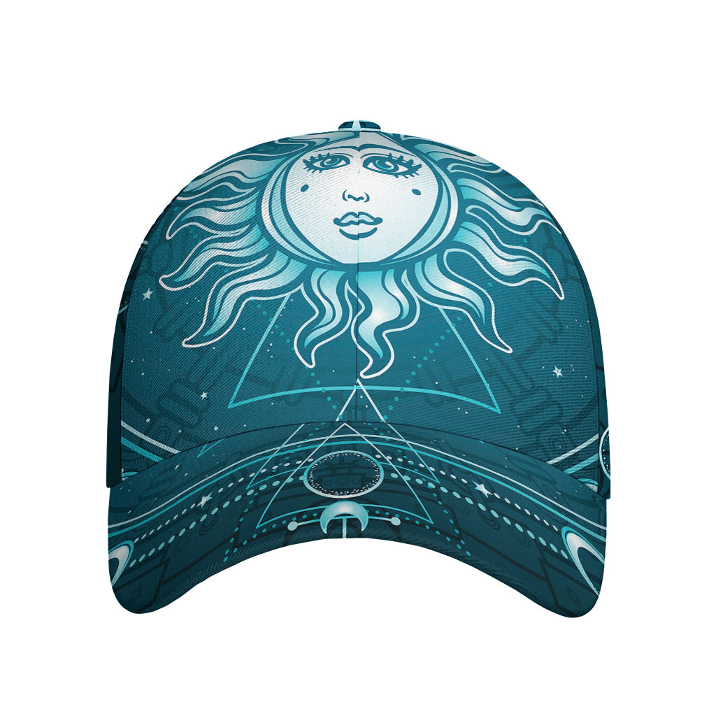Geometric Celestial Sun And Moon Print Baseball Cap