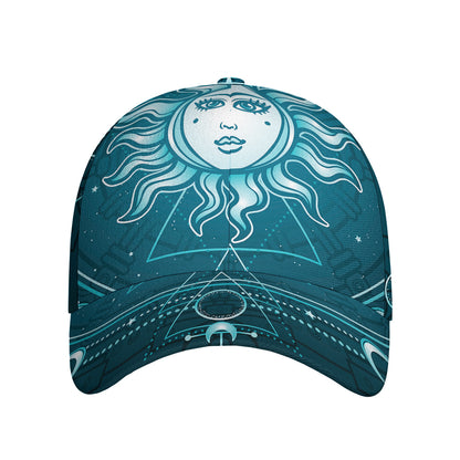 Geometric Celestial Sun And Moon Print Baseball Cap