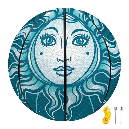 Geometric Celestial Sun And Moon Print Basketball