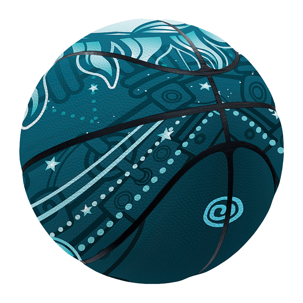 Geometric Celestial Sun And Moon Print Basketball