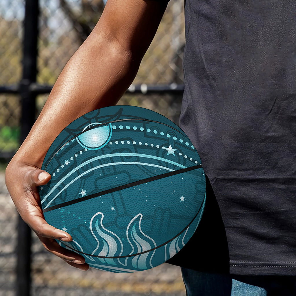 Geometric Celestial Sun And Moon Print Basketball