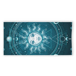 Geometric Celestial Sun And Moon Print Beach Towel