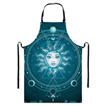 Geometric Celestial Sun And Moon Print Bib Apron With Pocket