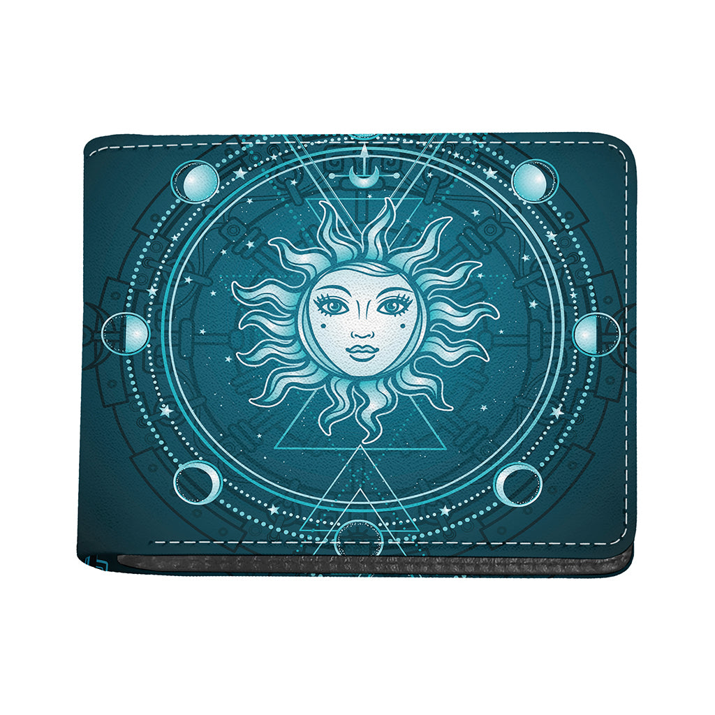 Geometric Celestial Sun And Moon Print Bifold Wallet