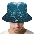 Geometric Celestial Sun And Moon Print Bucket Hat
