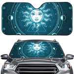 Geometric Celestial Sun And Moon Print Car Windshield Sun Shade