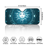 Geometric Celestial Sun And Moon Print Car Windshield Sun Shade