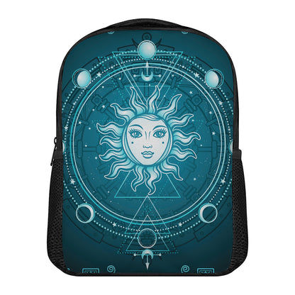 Geometric Celestial Sun And Moon Print Casual Backpack
