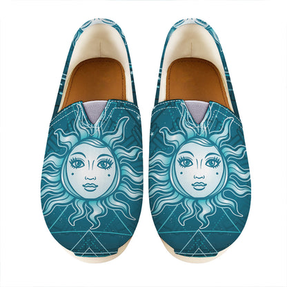 Geometric Celestial Sun And Moon Print Casual Shoes