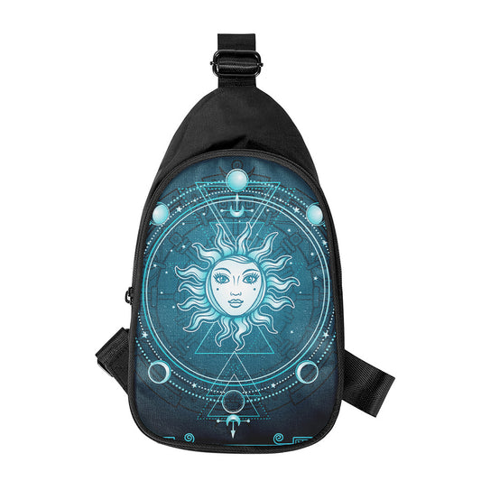 Geometric Celestial Sun And Moon Print Chest Bag