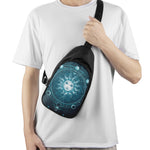 Geometric Celestial Sun And Moon Print Chest Bag