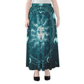 Geometric Celestial Sun And Moon Print Chiffon Maxi Skirt