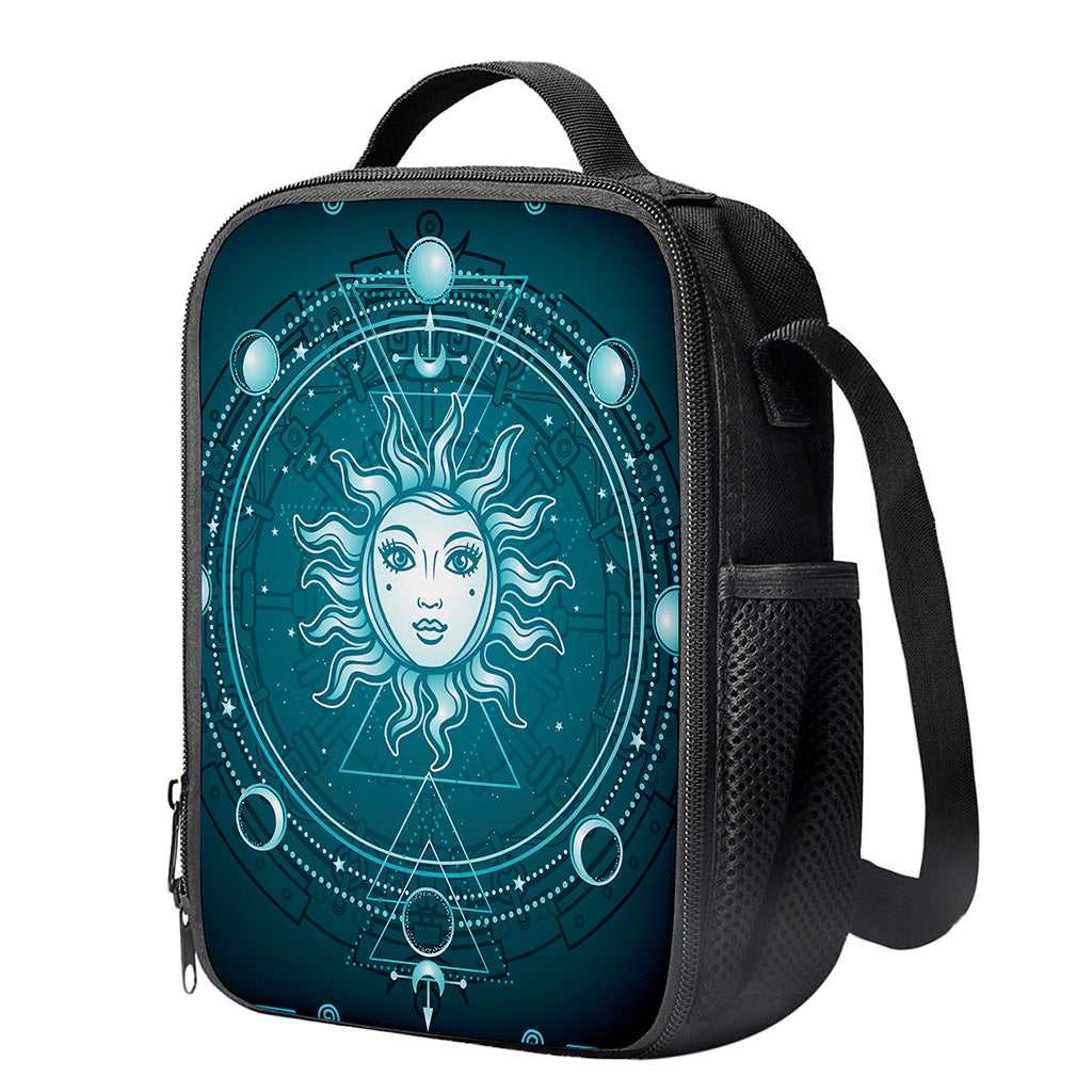 Geometric Celestial Sun And Moon Print Crossbody Lunch Bag