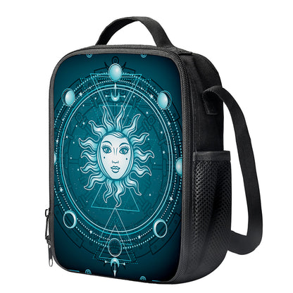 Geometric Celestial Sun And Moon Print Crossbody Lunch Bag