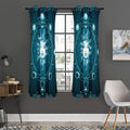 Geometric Celestial Sun And Moon Print Grommet Curtain Panels