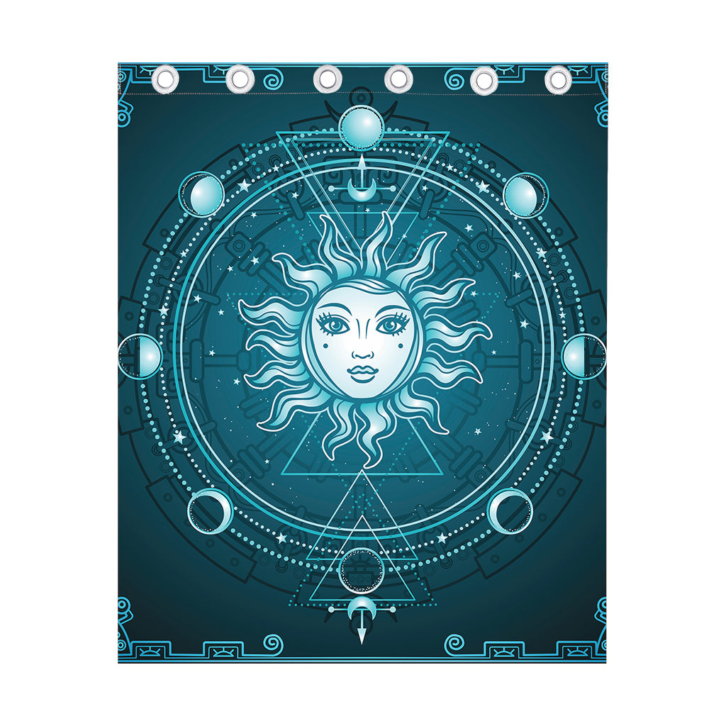 Geometric Celestial Sun And Moon Print Curtain