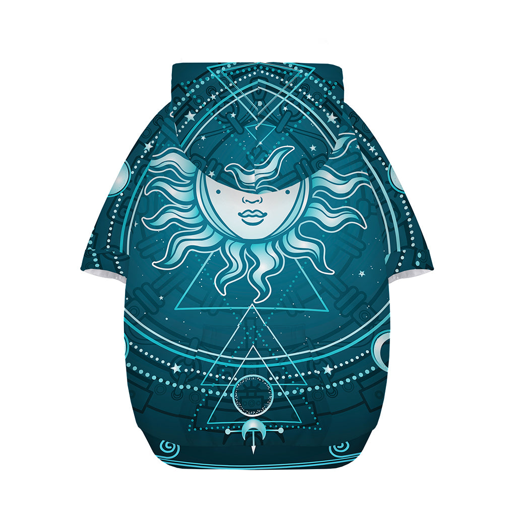 Geometric Celestial Sun And Moon Print Dog Zip Up Hoodie