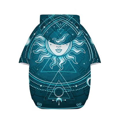 Geometric Celestial Sun And Moon Print Dog Zip Up Hoodie