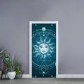 Geometric Celestial Sun And Moon Print Door Sticker