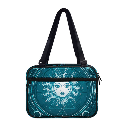 Geometric Celestial Sun And Moon Print Double Strap Bible Bag