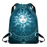 Geometric Celestial Sun And Moon Print Drawstring Backpack