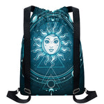 Geometric Celestial Sun And Moon Print Drawstring Backpack